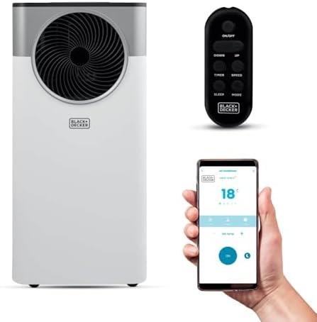 12000 BTU Portable Air Conditioner with Cooling, Dehumidifier & Fan, Smart Control, Power Memory Function, White, Energy Class A