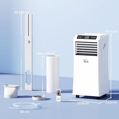9000 BTU Portable Air Conditioner with Cooling, Fan, Dehumidifier (24L/Day), Sleep Mode, Remote Control, 24H Timer, Digital Display, Window Kit