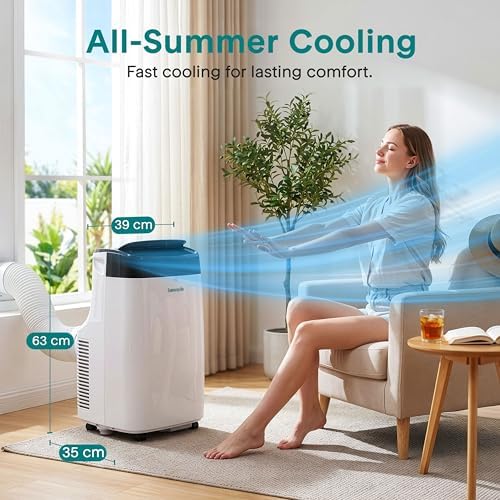 7000 BTU Portable Air Conditioner with Cooling, Dehumidifier & Fan Mode, Self-Evaporation System, Window Kit Included, Energy Class A