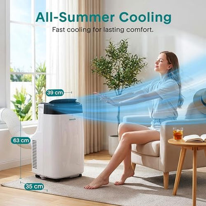 7000 BTU Portable Air Conditioner with Cooling, Dehumidifier & Fan Mode, Self-Evaporation System, Window Kit Included, Energy Class A
