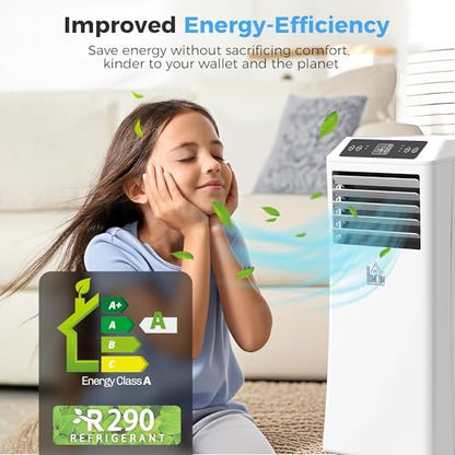 9000 BTU Portable Air Conditioner with Cooling, Fan, Dehumidifier (24L/Day), Sleep Mode, Remote Control, 24H Timer, Digital Display, Window Kit