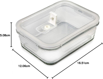 [5-Pack] Food Prep & Storage Glass Containers with Lids - Airtight Glass Meal Prep Containers Reusable